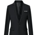 thumbnail image 4 of Chaquetas de vestir negras Chaqueta corta para hombre Abrigos Trajes y blazers para hombre de negocios Estilo coreano corto Moda Primavera 2024 Ropa, 4 of 5