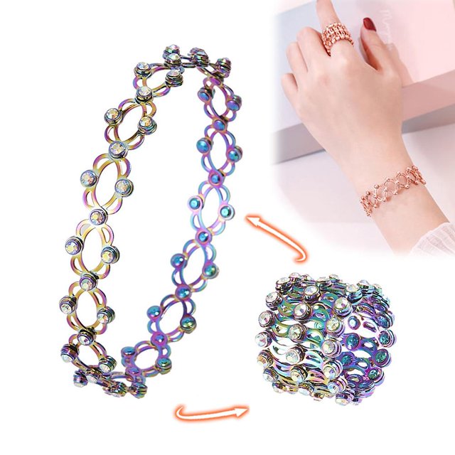 Anillo Retráctil 2 En 1, Pulsera De Cobre De Deformación Ajustable, Regalo De Joyería Para Aniversario De Cumpleaños Cateissary AP007437-01