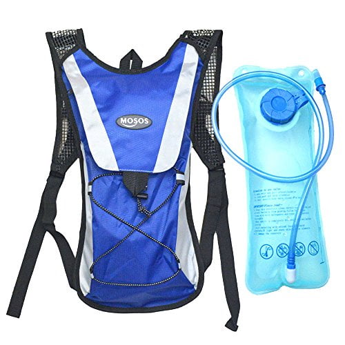 MOSOS Cycling Hydration Pack Water Backpack Hiking Climbing Pouch with 2L Hydration Bladder-Blue by