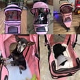 thumbnail image 2 of YRLLENSDAN Pet Stroller for Small Dog 10 lbs All Terrain Dog Stroller for Medium Dog 30 lbs Cat Stroller for 2 Cats Doggy Puppy Stroller with Furry Pad Portable Dog Cart with Wheels,Pink, 2 of 9