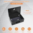 thumbnail image 3 of Fireproof Document Box with Key Lock, Small Lock Boxes for Personal Items, Fire and Water Resistance, Fireproof Safe Box for Documents, Jewelry, Passport, Cash, 12.6'' x 8.3'' x 4.3'' Black, 3 of 7
