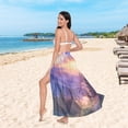 thumbnail image 6 of FORMRS Womens Long Sarong Beach Wrap Semi-Sheer Bikini Skirt Bathing Swimsuit Cover Up, Beautiful Mountain, 6 of 7