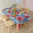 thumbnail image 3 of Rectangle Waterproof Tablecloth Pioneer Pink Blue Rose Reusable Indoor/Outdoor Durable Table Cover for Kitchen and Dining Room 60 Inch X 102 Inch, 3 of 6