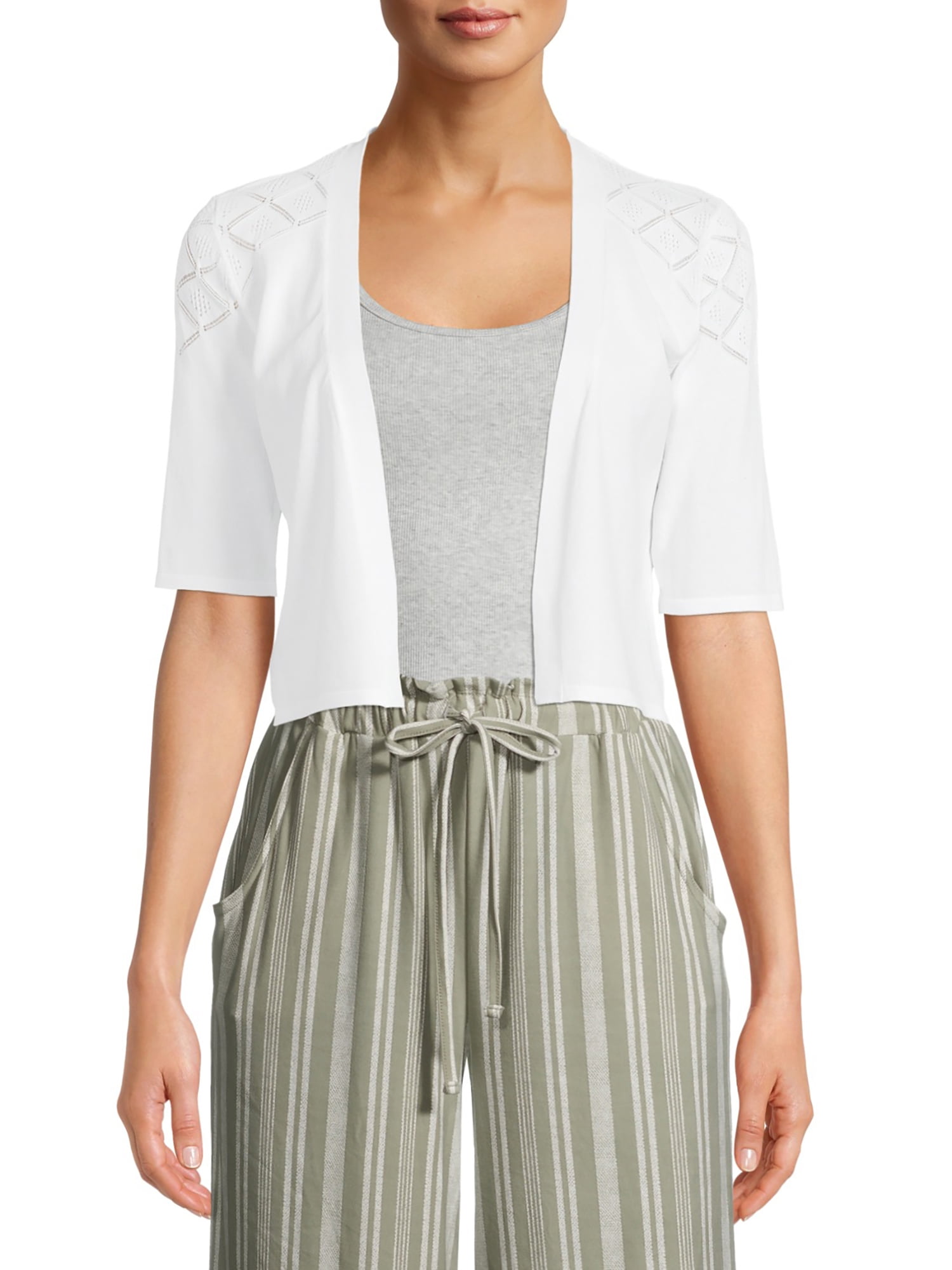 Chelsea & Theodore's Women’s Open Shrug Cardigan with Elbow Sleeves