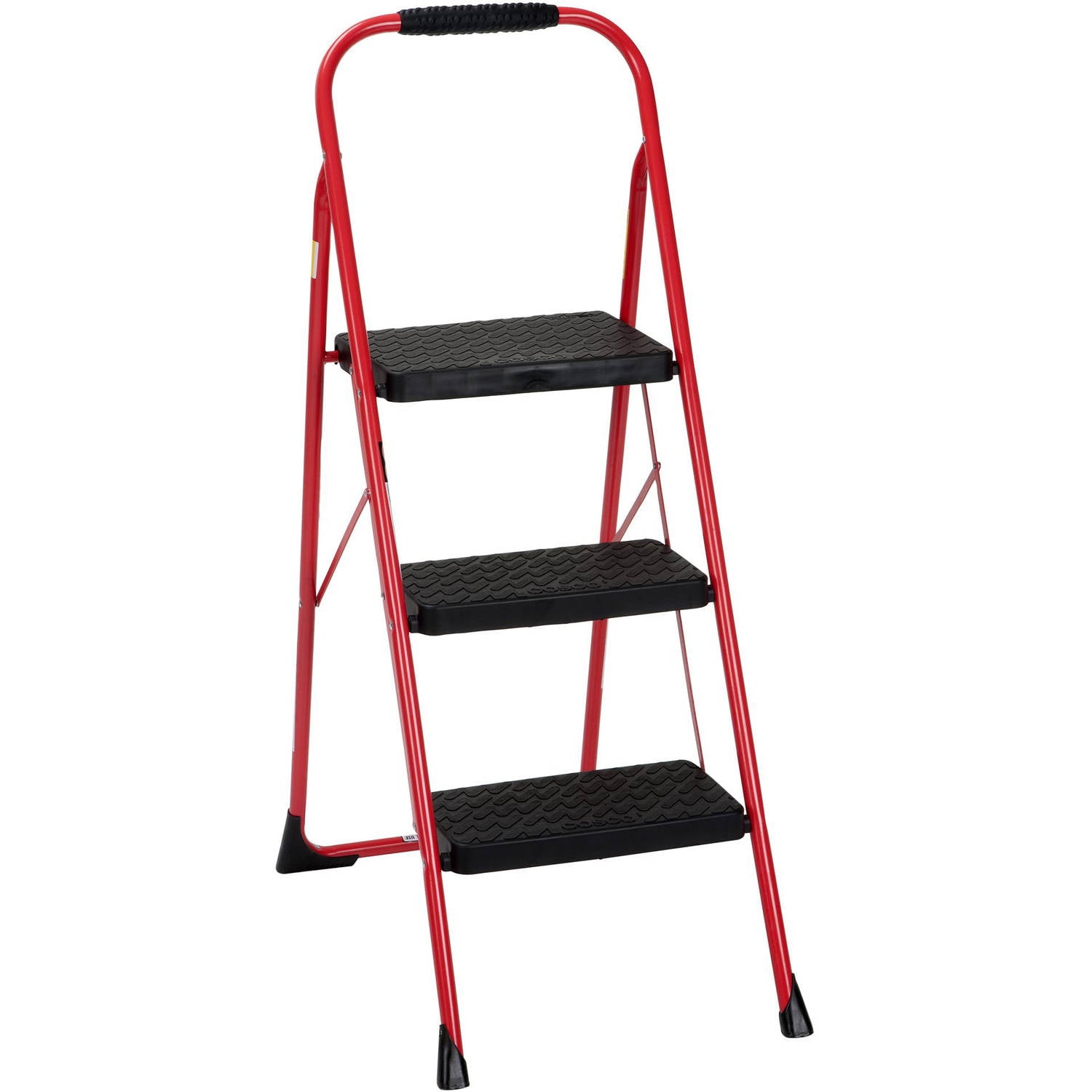 Cosco Three Step Big Step Folding Step Stool with Rubber Hand Grip by Cosco