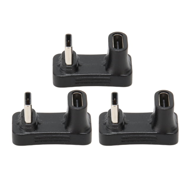 Adaptador tipo C macho a hembra de 3 piezas en forma de U de 100 W, 10 Gbps, compatible con 4K, adaptador USB C de 180 grados para teléfono, computadora portátil y PC