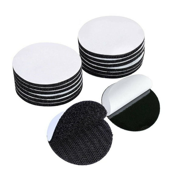 20-40 Pack Black Round Self Adhesive Tape Double Sided Sticky Carpet Gripper