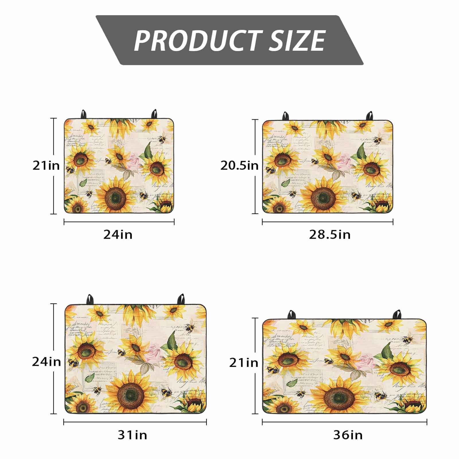 Summer Sunflowers Stove Top Cover for Electric Stove, Heat-proof & Non Slip Glass Top Stove Cover Protector, Pastoral Rose Floral Farmhouse Vintage Kitchen Flat Cooktop Rubber Mat 36x21 Inches