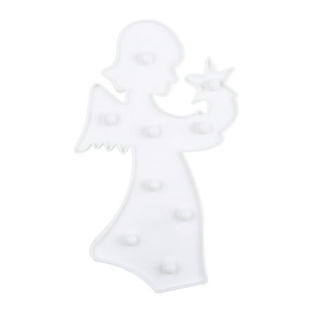 OUNONA LED Night Lamp White Fairy Angel Shaped Lamp Decorative Lamp Lighting Children Room Layout Props No Battery