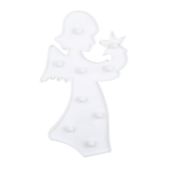 OUNONA LED Night Lamp White Fairy Angel Shaped Lamp Decorative Lamp Lighting Children Room Layout Props No Battery