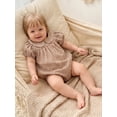thumbnail image 5 of Cenuakty Infant Baby Girl Bubble Romper Summer Puff Short Sleeve Doll Collar Cute Plaid Print Jumpsuit, 5 of 9
