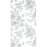 100 Floral Guest Napkins Sage Green and White Toile Disposable Paper Napkins Decorative Flower Bathroom Hand Towels for Bridal Baby Shower Tea Party Birthday Party Supplies (Sage Green)