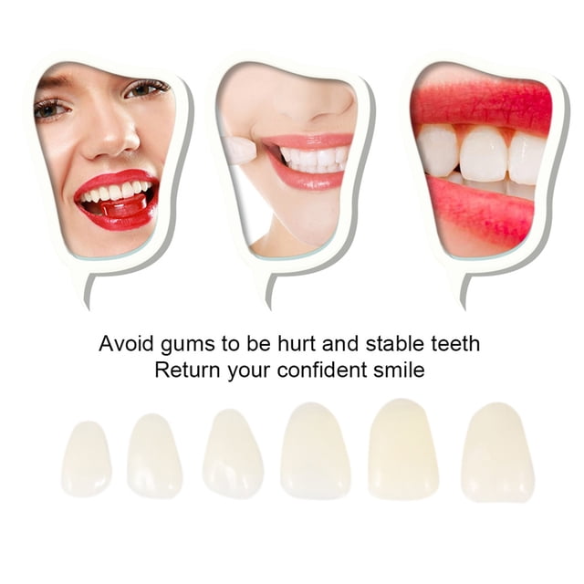 1 caja de carillas dentales temporales de porcelana para dientes molares delanteros y traseros