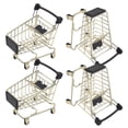 thumbnail image 4 of Mini Metal Shopping Cart Home Decor Office Use Decoration 4pcs Simple Design Realistic Look, 4 of 5