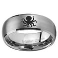 thumbnail image 2 of Tungsten Octopus 8mm Brushed Gray Dome Polished Edges Men Ring, 2 of 2