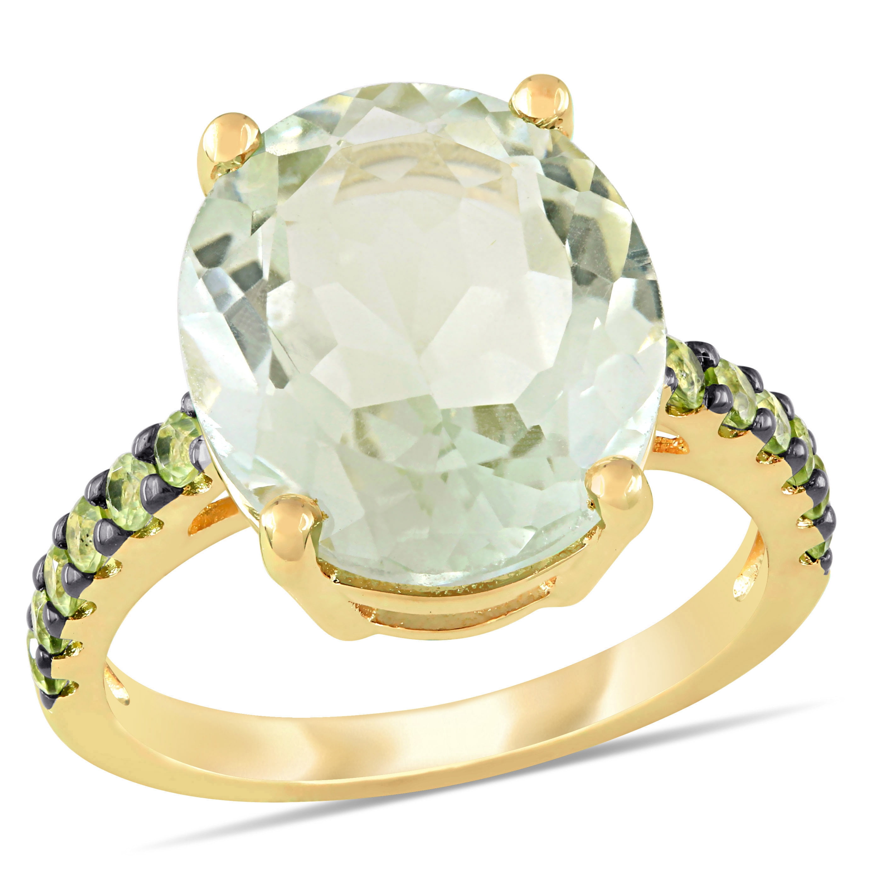 Marquise Peridot Gold Plated Sterling Silver Ring size 8 