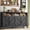 Black, variant on 55 inches Large Farmhouse Buffet Sideboard with 4 Doors, Rustic Kitchen Storage Cabinet with Adjustable Shelves, Wooden Coffee Bar Cabinet for Dining Room, Entryway, TV Stand Buffet Table, Black
