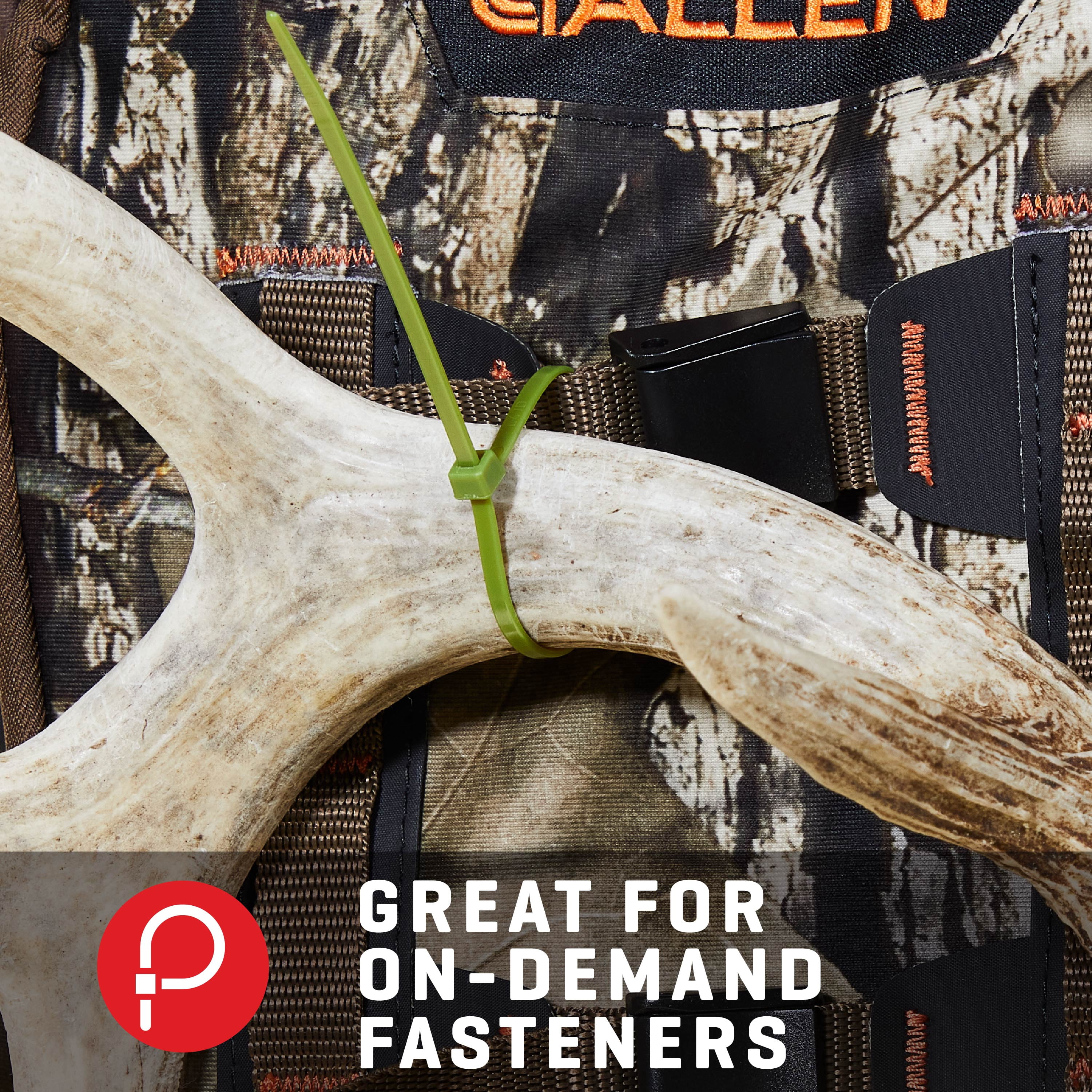 (3 pack) Allen Company 8 Inch Hunting Blind Cable Ties - 50 Pack Self-Locking - Green
