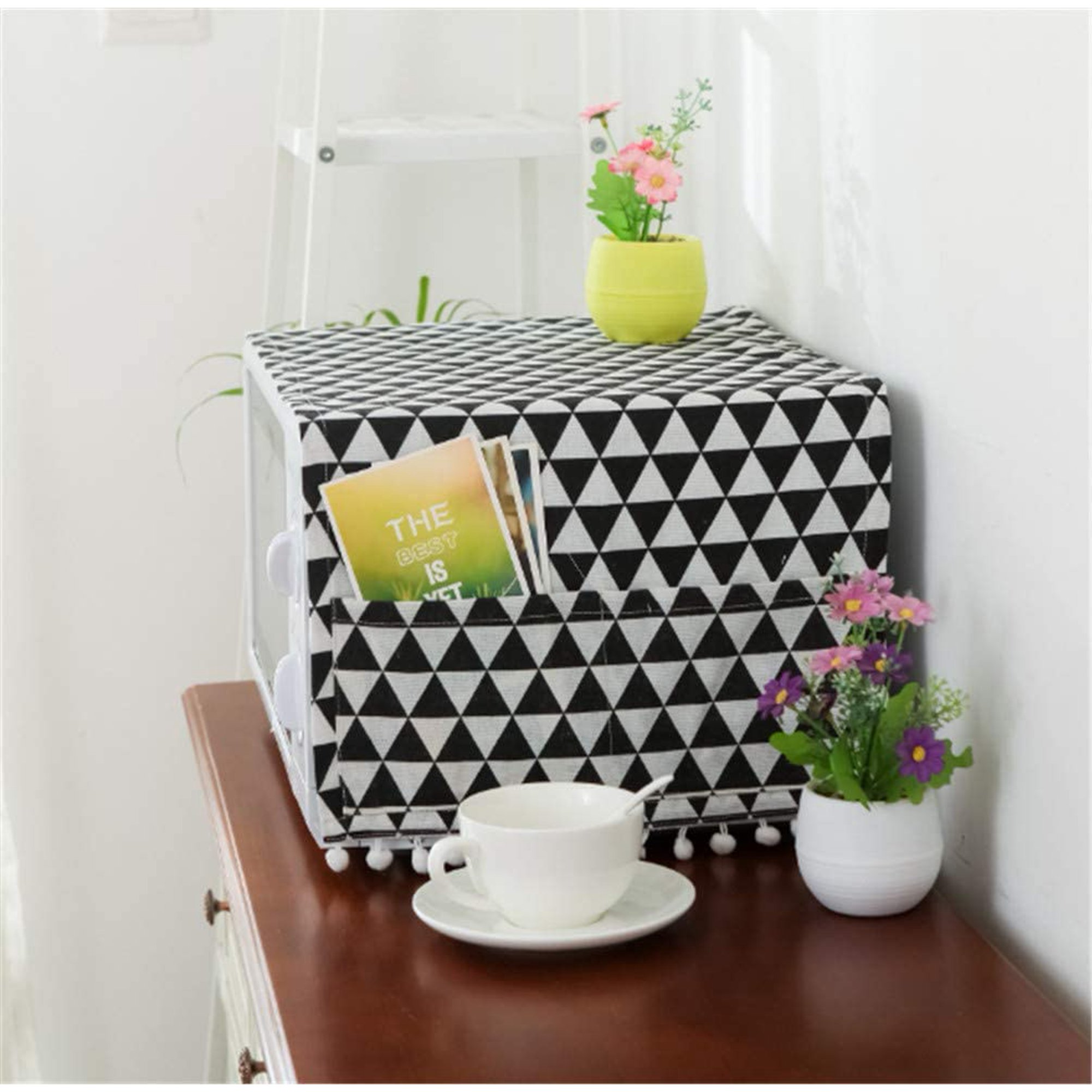 Universal 4-Slice Toaster Cover - Cotton Polyester Dust Cover, 12.99x10.63x8.46 Inches, Washable, Gift Idea