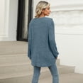 thumbnail image 2 of SWSMCLT Women's Soft Top Long Sleeve Sweater Warm Holiday Knit Winter Fall Fashion Tunic Top Spandex Crewneck Blue Large, 2 of 5
