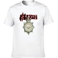 thumbnail image 1 of Men's Round Neck T-Shirt Saxon Strong Arm of The Law Remastered Classic Style White, 1 of 2