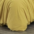 thumbnail image 4 of Chezmoi Collection Solid Yellow 100% Washed Cotton Duvet Cover Set Queen Size, 3-Piece Luxury Soft Breathable Smooth Cooling Comforter Cover with Button Closure, 4 of 9