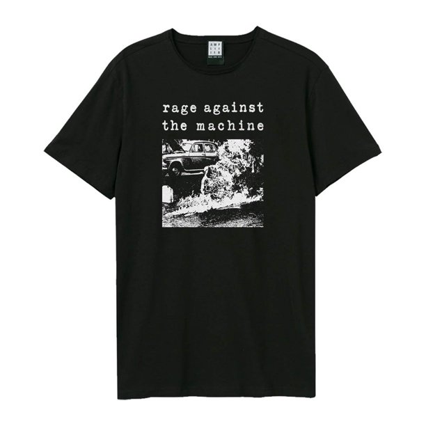 Amplified - Camiseta Monk Fire Rage Against the Machine para Adultos Unisex (Negro)