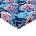 thumbnail image 4 of Ambesonne Floral Fitted Sheet, Watercolor Sketchy Flowers, Queen Size, Dried Rose and Azure Blue, 4 of 5