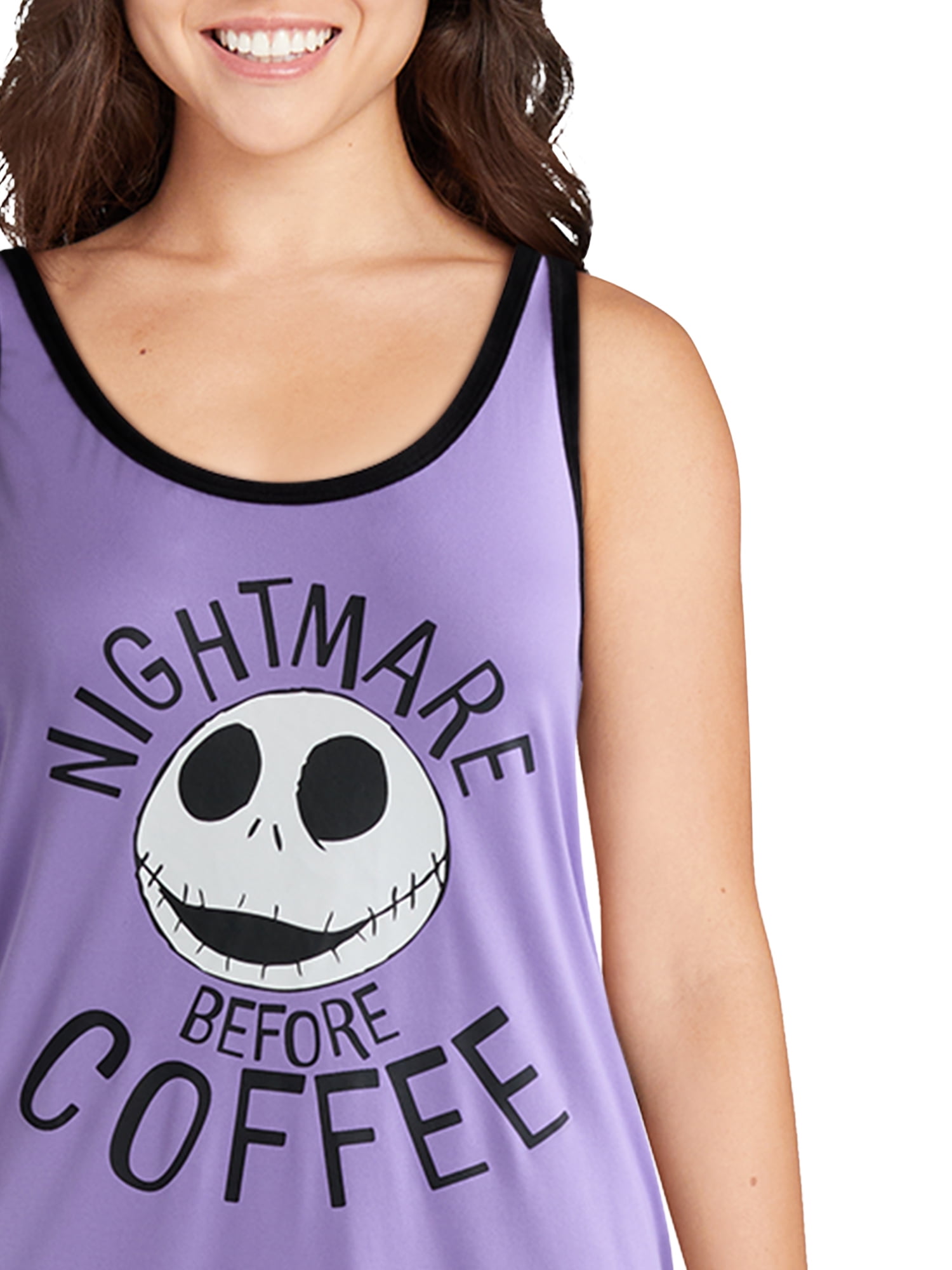 Disney Nightmare Before Christmas Women’s and Women’s Plus Sleep Tank Dress, Sizes XS-3X