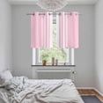 thumbnail image 6 of 2 Panels Kitchen Tier Curtains 39 Inch Length, Pink White Stripe Grommets Window Treatment Curtain, Modern Rustic Vertical Striped Thermal Curtains Drapes for Living Room/Bathroom, 6 of 9