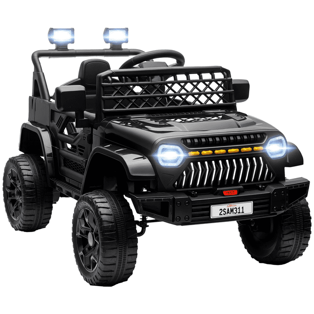 Qaba 12V Toddler Ride on Truck Car, Electric RC Car for Kids, Gift for Boys & Girls, Black