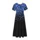 thumbnail image 5 of Vestido de Manga Corta para Mujeres Vestido de Verano de Cuello Redondo Impreso, Poliéster de Tamaño Verdadero Diario Y Vestido de Fiesta, 5 of 5