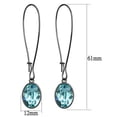 thumbnail image 2 of Luxe Jewelry Designs Women's Ion Plated Light Black Finish Stainless Steel Earrings with Sea Blue, 2 of 2