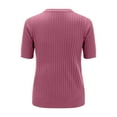 thumbnail image 4 of DQRPSEETB Womens Tops Women Fashion Sweater Short Sleeve V Neck Stripe Knitwears Slim Fit Pullovers Thin Knit Tops Bottoming Shirts Clothes for Women L, 4 of 4