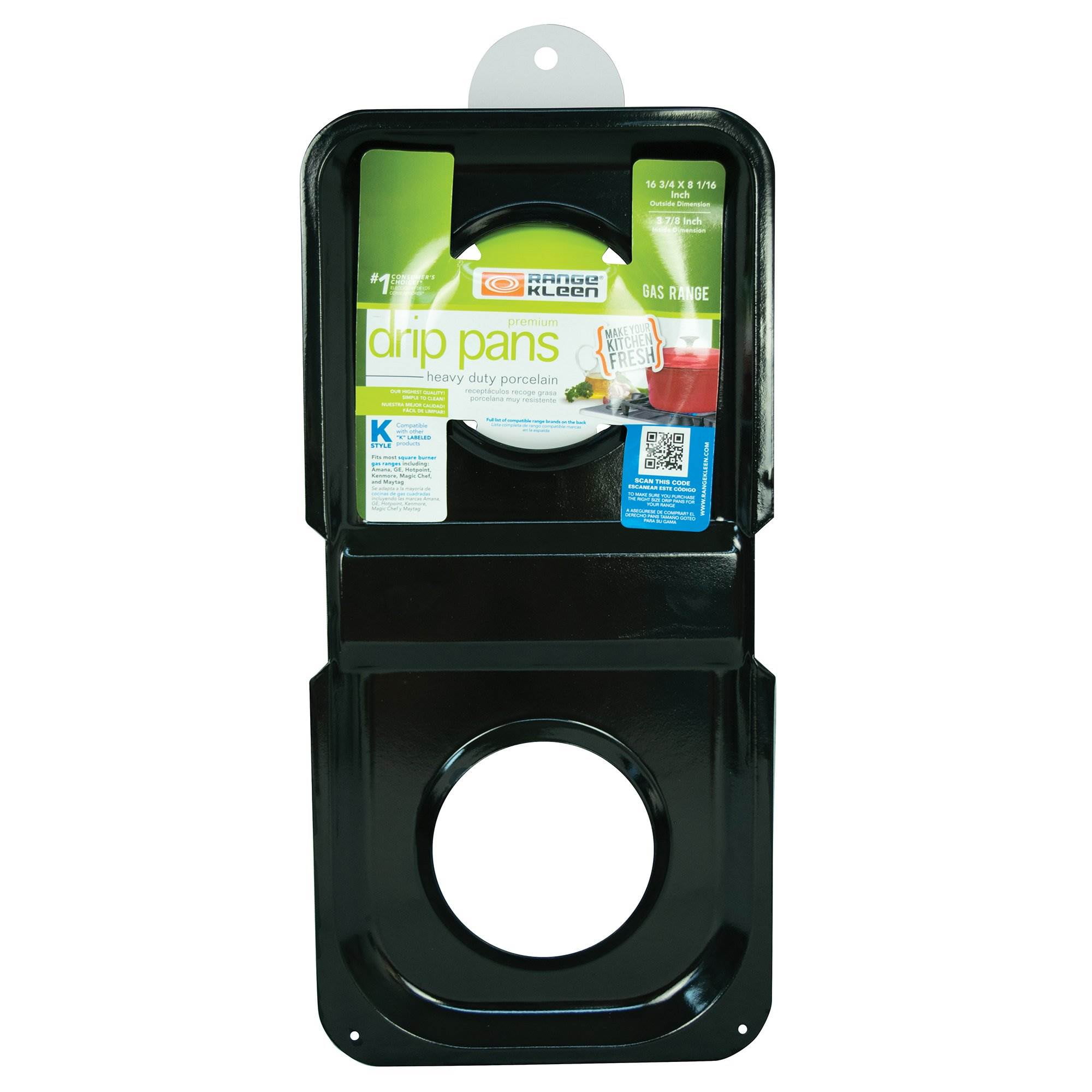 Range Kleen Black Porcelain Rectangular Gas Stove Drip Pans P501