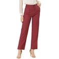 thumbnail image 1 of Pantalones a cuadros casuales Allegra K para mujer, bolsillos, pierna recta, trabajo, oficina, rojo S, 1 of 5