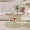 Gold, variant on 31.50'' Modern Glass Coffee Table with 2 Tiers, Ring-Shaped Frames, Chrome Finish and Gray Tempered Glass, Round Coffee Table for Living Room, Bedroom and Office, Silver