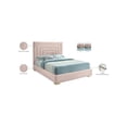 thumbnail image 2 of Meridian Furniture Nora Pink Velvet Queen Bed with Gold/Chrome Legs Included, 2 of 15