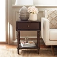 thumbnail image 2 of SAFAVIEH Solid Rustic Nightst and with Storage Drawer, Walnut, 2 of 13