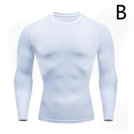 Men Compression Running Long T Shirt Sport Training Quick Dry Shirts R7A4 