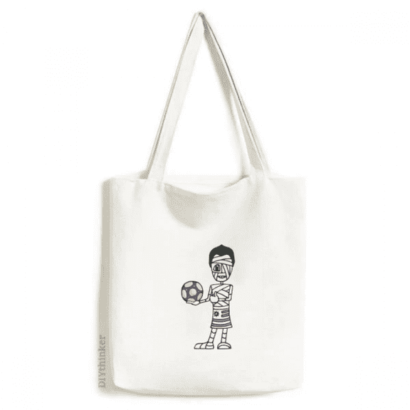 uruguayan soccer player cartoon tote canvas bag shopping satchel casual handbag