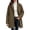 Brown, variant on Fleece Jacket for Women Warm Notch Lapel Pea Coat Single Button Sherpa Jackets 2026 Fall Winter Casual Trench Coat Plus Size Long Sleeve Outerwear