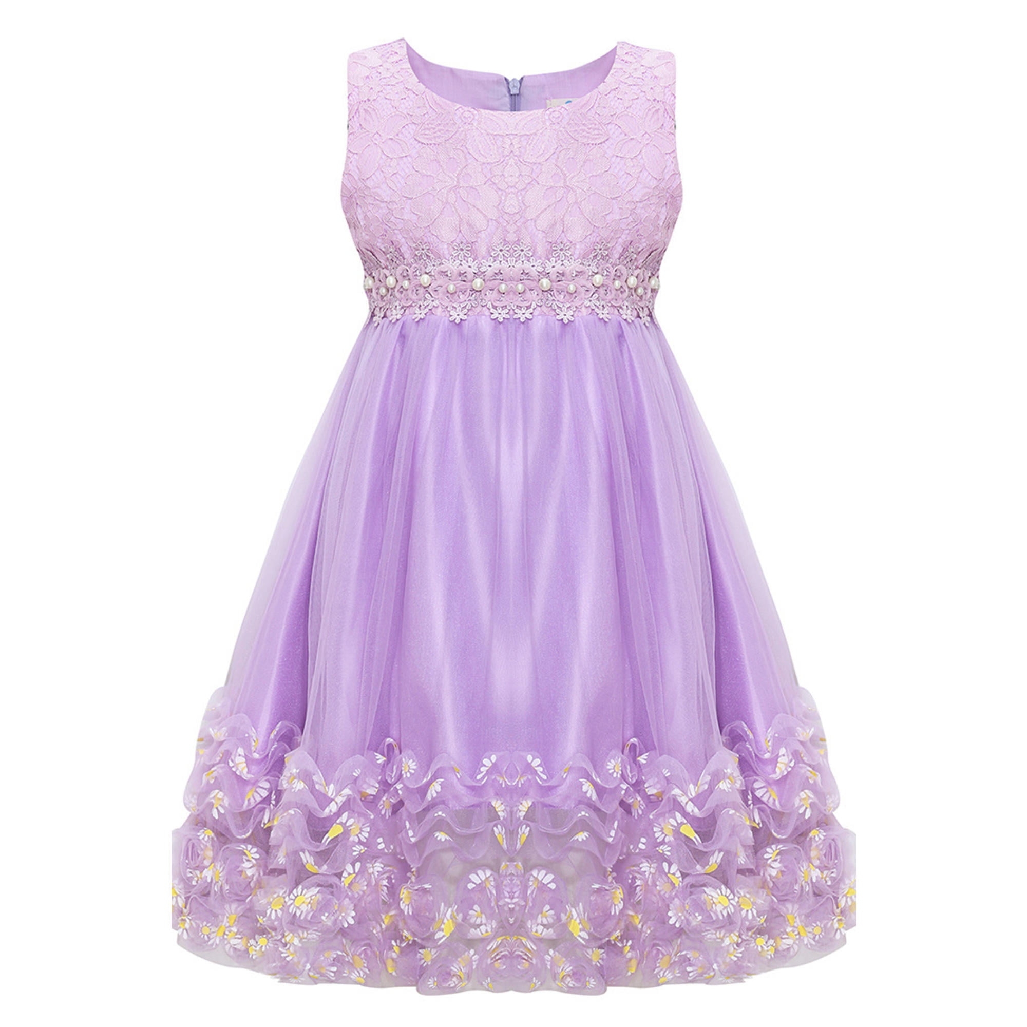 Unomatch Kids Girls Lace Decorated Fancy Party Dress