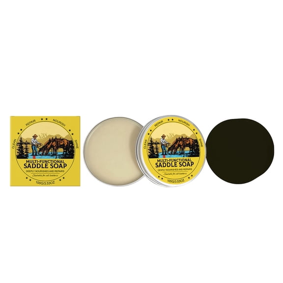 Deep Cleansing Leather Care, 2-in-1 Saddle Soap Cream, Nourishing and Moisturizing for Shoes, Bags, and Jackets, Ideal for Leather Enthusiasts