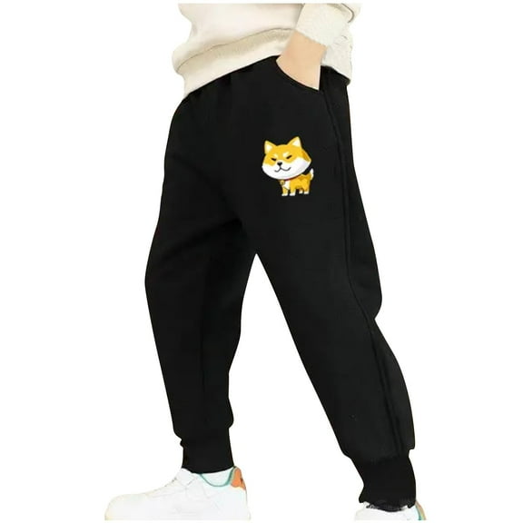 Mikilon Kids New Style Jogger Pants Size 8-14 Years Solid Color Graphic Pants Fall Casual Sweatpants Long Pants