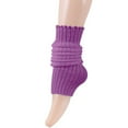 thumbnail image 4 of Solid Color Foot Warmers Party Thick Leg Warmers Wool Knitted Socks Warm Socks for Casual and Festive Wear,Purple,One Size, 4 of 4