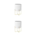 thumbnail image 3 of Cateissary Soporte de planta de oro con maceta Tipo de piso de moda Maceta Soporte de sala de estar Maceta de metal grande para interior al aire Blanco 2piezas, 3 of 6