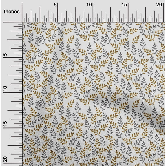 oneOone Cotton Flex Fabric Leaf Leaves Print Fabric by Yard 40 Inch Wide