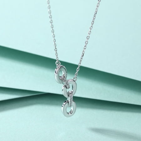 CAUER INDIA 925 Sterling Silver Moissanite Pendant – White Gold Plated, 20-Inch Adjustable Chain – Ideal for Anniversary, Birthday & Engagement Gifts – 6-Month Warranty – Make-to-Order Necklace