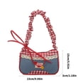 thumbnail image 3 of Lovely Lattice Shoulder Bag Sweet Underarm Bags Bows Drawstring Strap Crossbody Bag Small Purses Handbags Toted Bags, 3 of 8